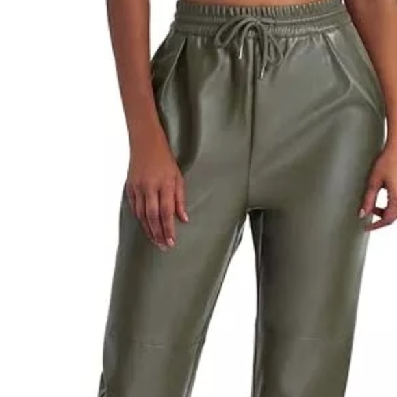 H by Halston medium green faux leather joggers NWT - Picture 4 of 5